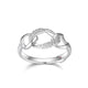 Bague anneaux entrelacés ELLE en argent 925 plaqué rhodium