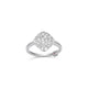Bague coussin pavée ELLE en argent 925 plaqué rhodium