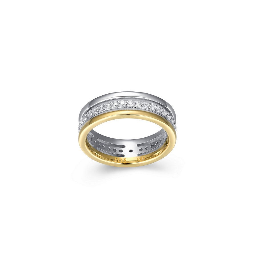 Bague triple rang ELLE en argent 925 plaqué or et rhodium