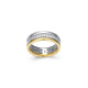 Bague triple rang ELLE en argent 925 plaqué or et rhodium