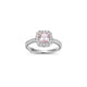 Bague halo ELLE en argent 925 à zircon rose