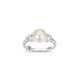 Bague ELLE perle blanche et zircons en argent 925