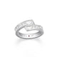 Bague ELLE bypass en argent 925 et zircon cubique