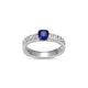Bague ELLE tressée en argent 925 et saphir de synthèse
