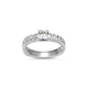 Bague torsadée ELLE en argent 925, saphir blanc