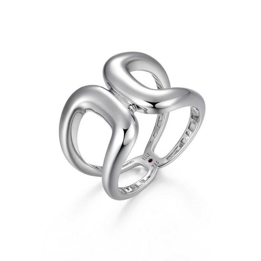 Bague Citadel ouverte ELLE en argent 925 plaqué rhodium