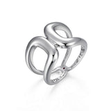 Bague Citadel ouverte ELLE en argent 925 plaqué rhodium