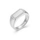 Bague plaque ELLE en argent 925 bordée de zircons