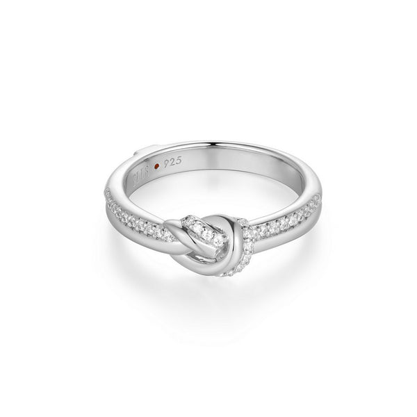 Bague nœud torsadé ELLE en argent 925 plaqué rhodium