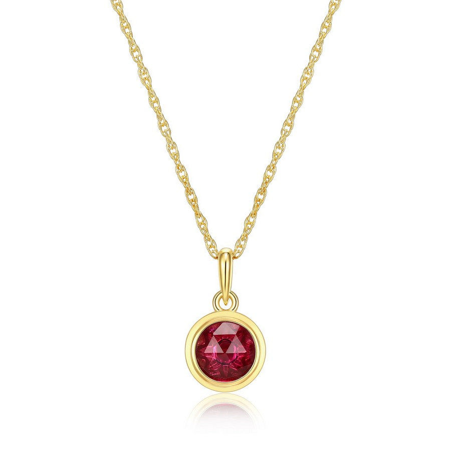 Collier rubis synthétique Reign en argent 925 plaqué or