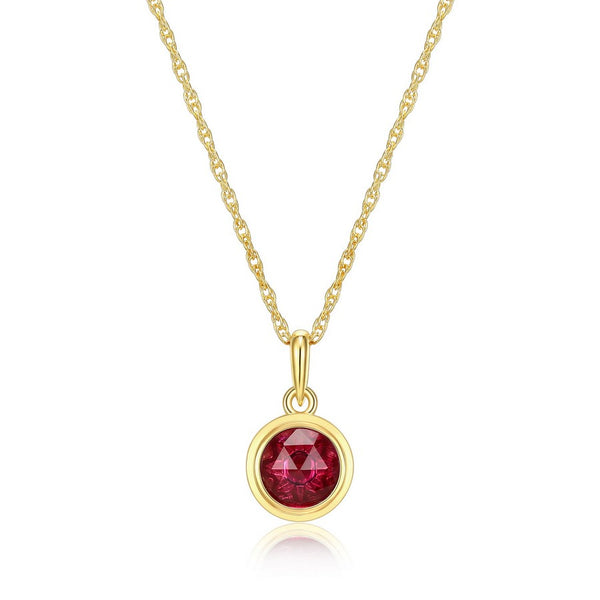 Collier rubis synthétique Reign en argent 925 plaqué or