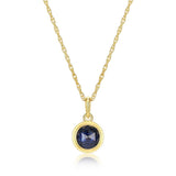 Collier à pendentif saphir Reign en argent 925 plaqué or