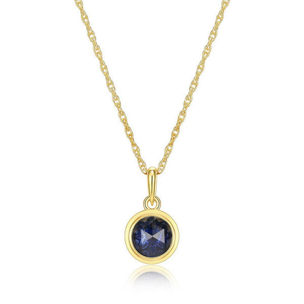 Collier à pendentif saphir Reign en argent 925 plaqué or