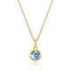 Collier pendentif aigue-marine synthétique Reign en argent 925