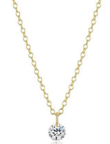 Collier Pendentif Zircon Solitaire Plaqué Or – Reign Argent 925