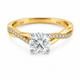 Bague Solitaire Or 14K Deux Tons Diamant Lab 1,02ct