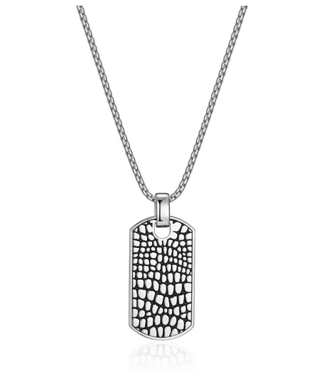 Collier Pendentif Dog Tag Reptile – Ethos Argent 925
