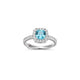 Bague Aigue-marine Synthétique et Zircon – Elle Argent 925