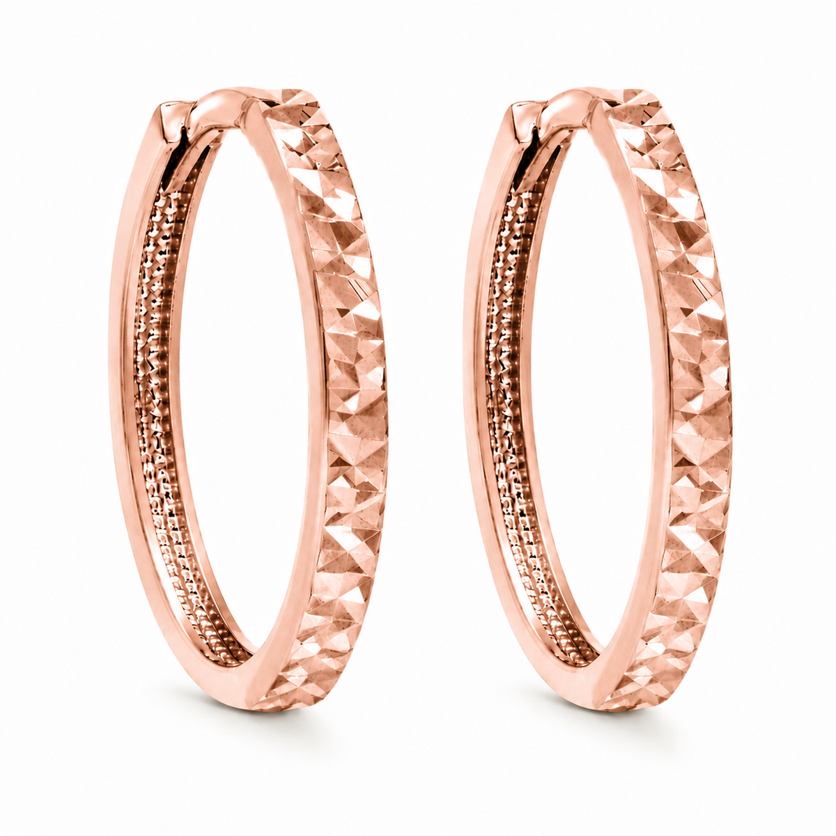 Boucles d'Oreilles Huggies Coupe Diamant Or 10K