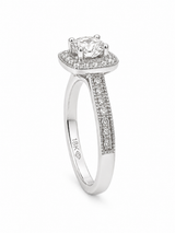 Bague Halo Or Blanc 18K Diamant 0,58ct