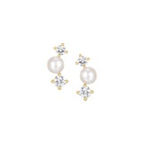 Boucles d’oreilles Reign perle et zircon en argent 925 plaqué or — vue 2