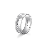 Bague chevron texturée Ethos pour homme en argent 925 — vue 2