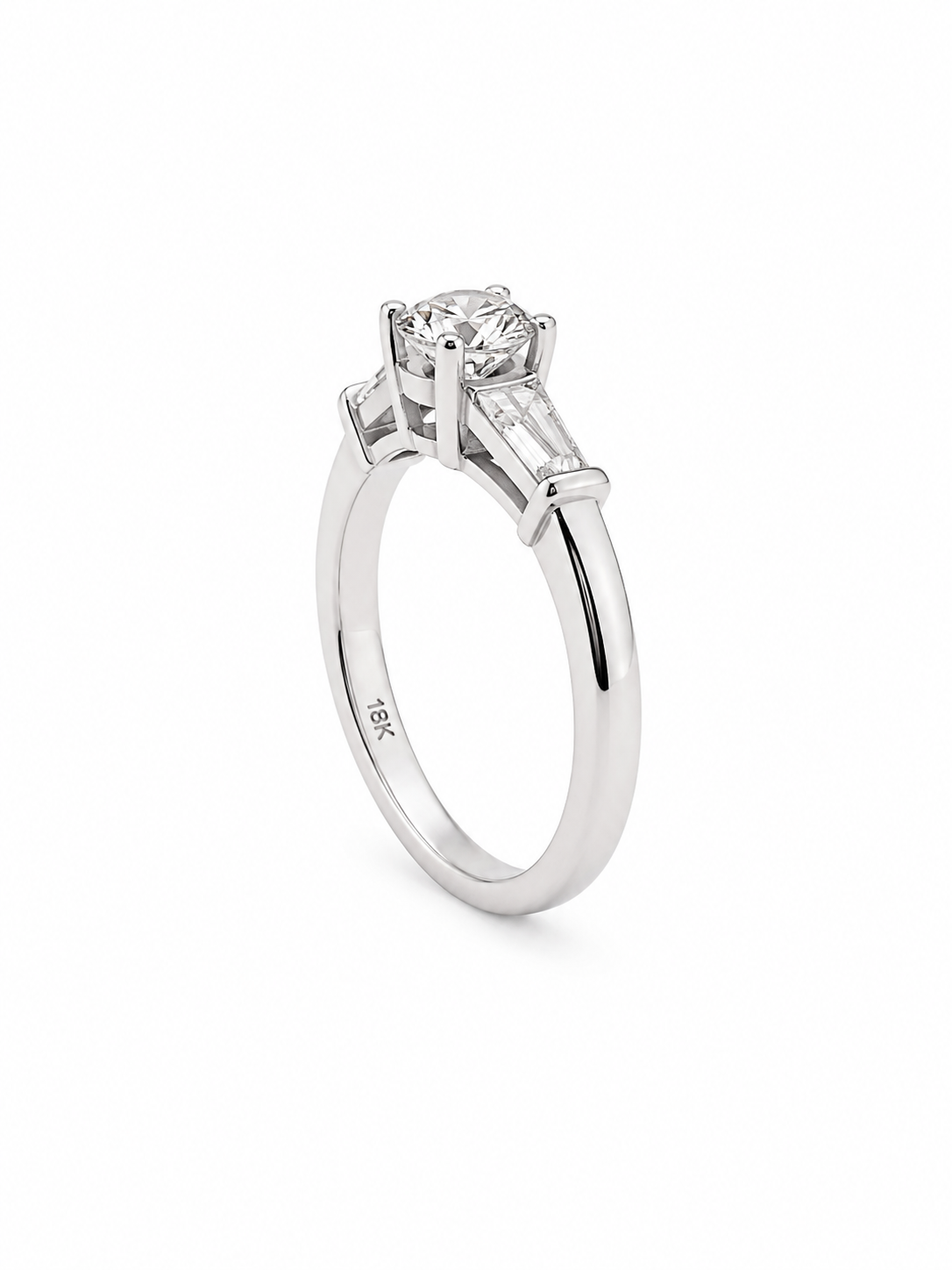 Bague Solitaire Or Blanc 18K Diamant Naturel 0,70ct