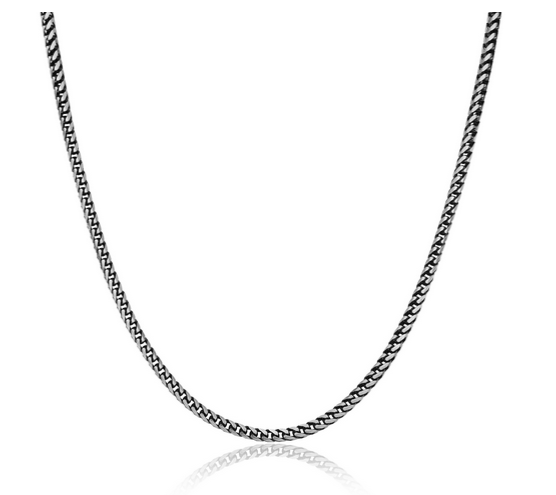 Chaîne Franco Gun Métal 22po – Ethos Argent 925