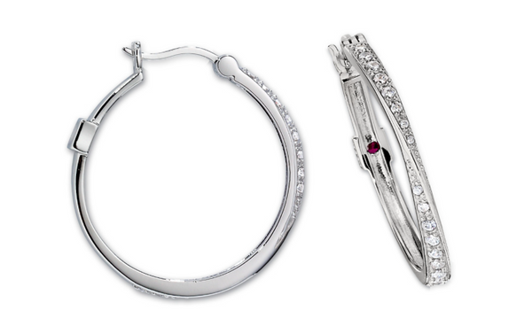 Boucles ELLE argent 925 torsade et zircons