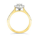 Bague Halo Or Blanc 14K Diamant 1,01ct