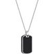 Collier Pendentif Dog Tag Agate Noire et Saphirs – Ethos Argent 925