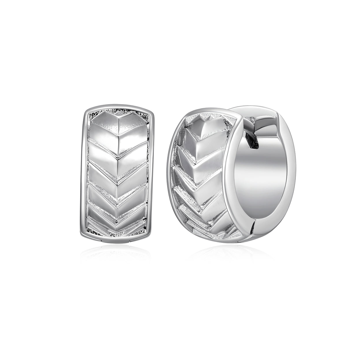 Boucles d’oreilles anneaux chevron 13 mm Ethos en argent 925