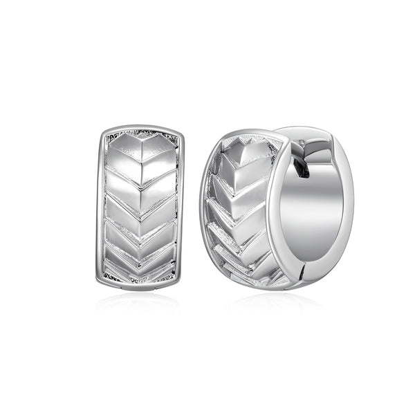 Boucles d’oreilles anneaux chevron 13 mm Ethos en argent 925