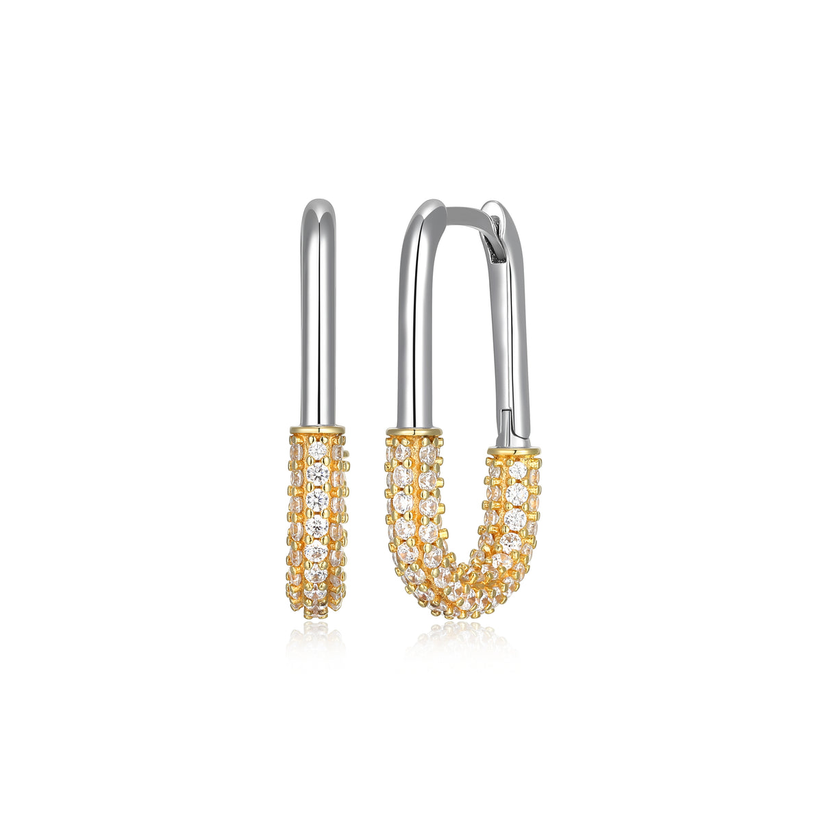 Boucles d’oreilles huggies bicolores Reign en argent 925