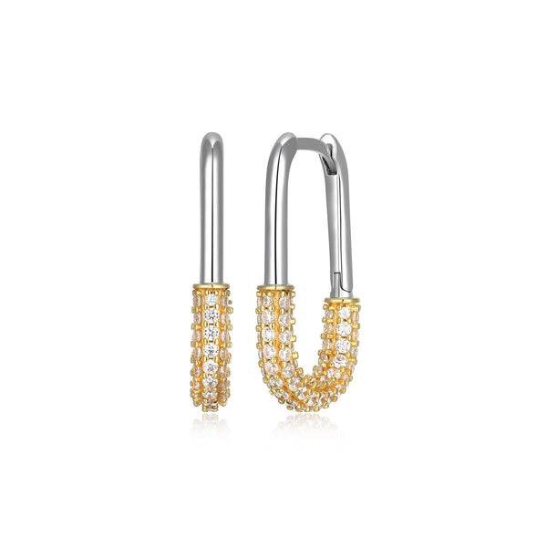 Boucles d’oreilles huggies bicolores Reign en argent 925