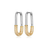 Boucles d’oreilles huggies bicolores Reign en argent 925 — vue 2
