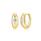 Boucles d’oreilles huggies ovales pavées Reign argent 925