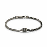 Bracelet Ethos mailles serpent et blé, argent 925 gunmetal — vue 2