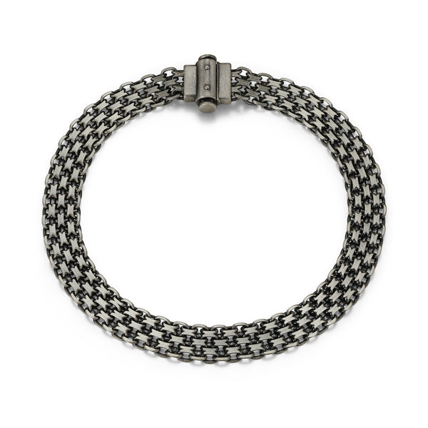 Bracelet maille bismark Ethos argent 925 finition gunmetal