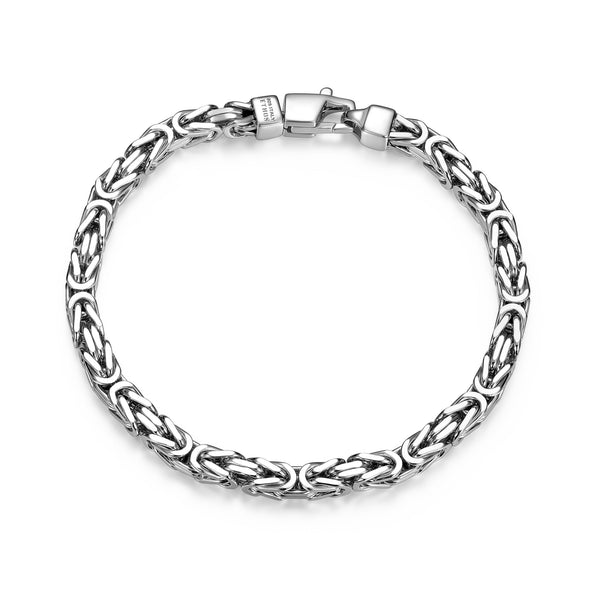 Bracelet à maille byzantine Ethos en argent 925 plaqué rhodium