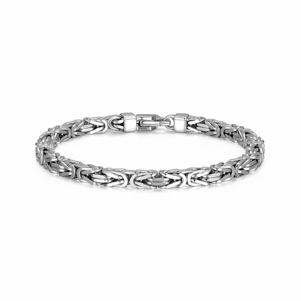 Bracelet à maille byzantine Ethos en argent 925 plaqué rhodium — vue 2