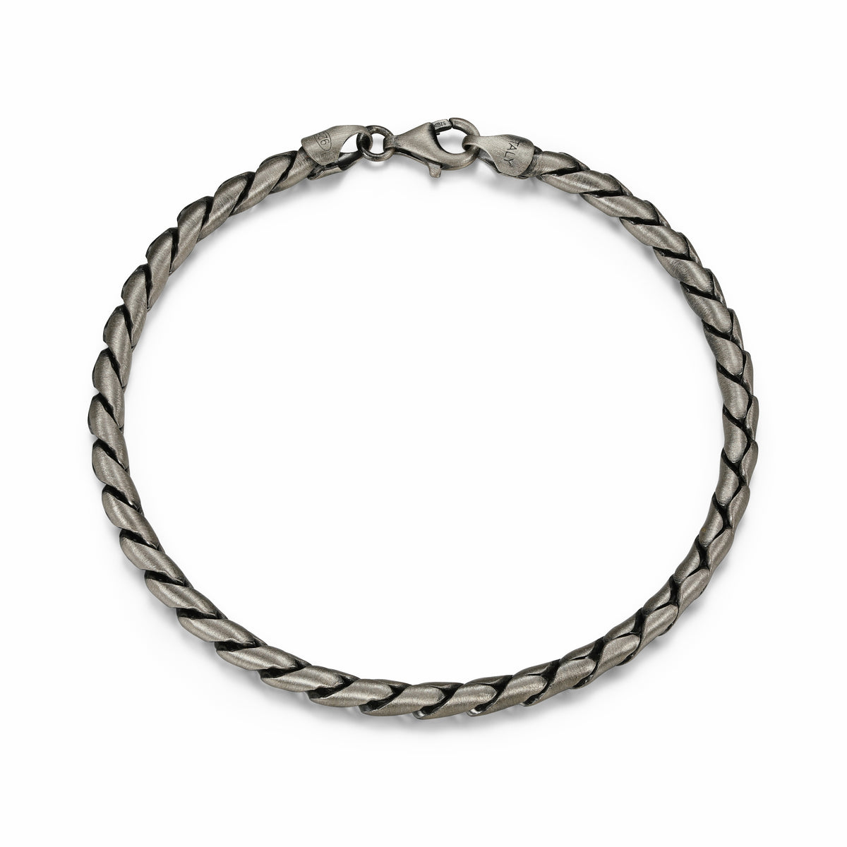 Bracelet Ethos maille cubaine gunmetal en argent 925