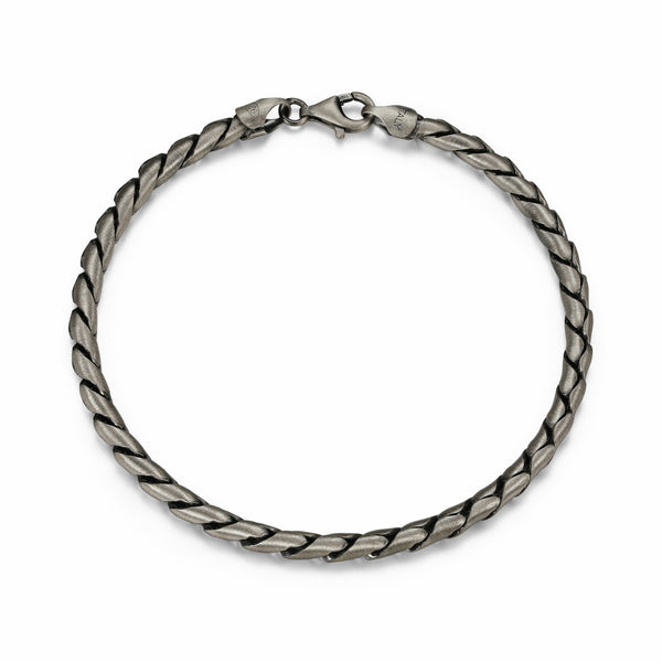 Bracelet Ethos maille cubaine gunmetal en argent 925