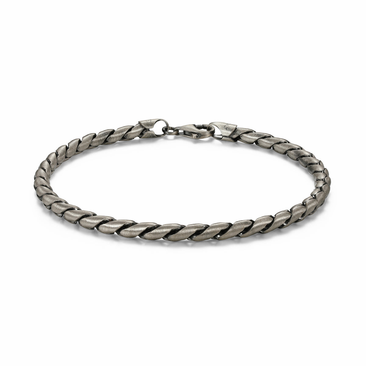 Bracelet Ethos maille cubaine gunmetal en argent 925 — vue 2