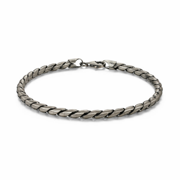 Bracelet Ethos maille cubaine gunmetal en argent 925 — vue 2