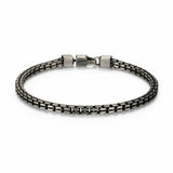 Bracelet Ethos maille franco argent 925, finition gunmetal — vue 2