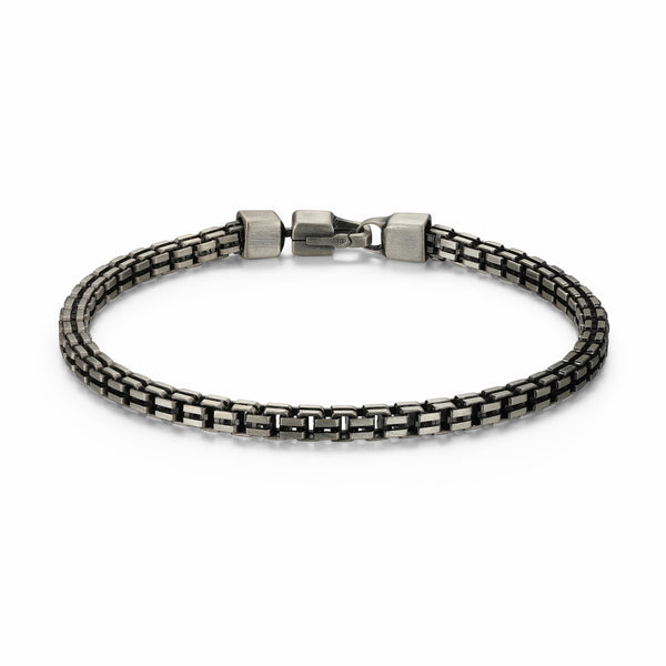 Bracelet Ethos maille franco argent 925, finition gunmetal — vue 2