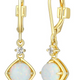 Boucles d'Oreilles Pendantes Opale Plaqué Or – Elle Argent 925