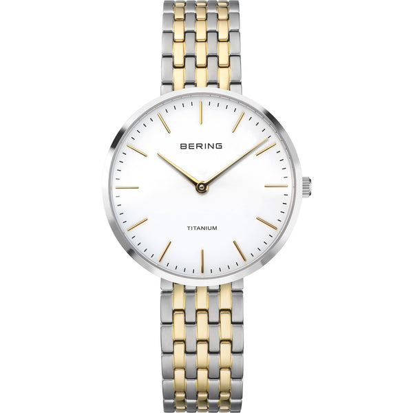 Bering Titanium 34mm Bracelet Blanc