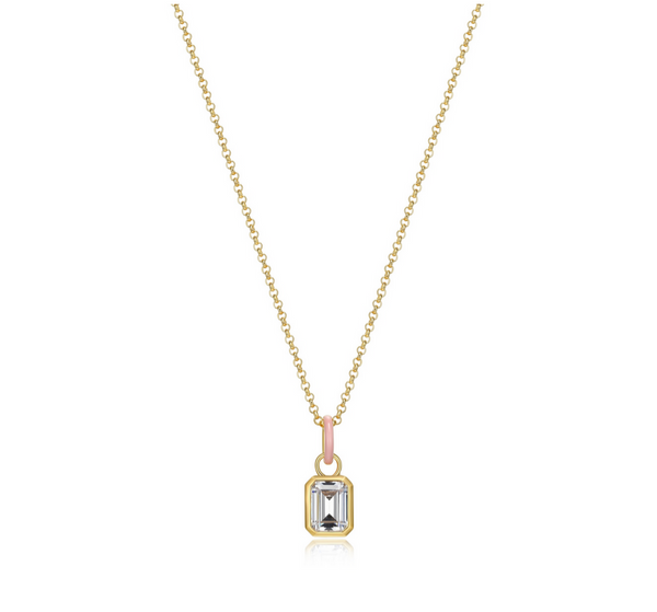 Collier Zircon Or Rose Plaqué – Reign Argent 925